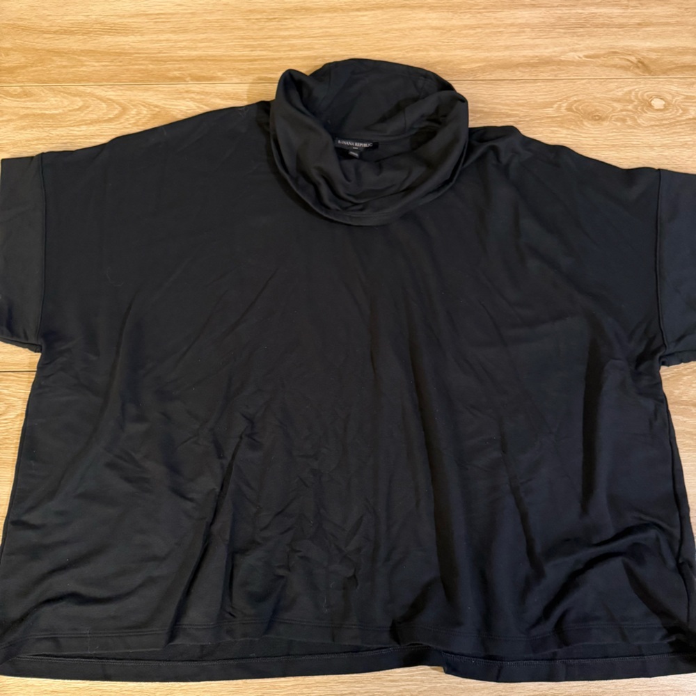 Banana Republic Black Turtleneck Poncho Shirt